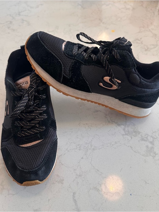 Skechers Shoes - Skechers Black Sneakers with Rose Gold Accents